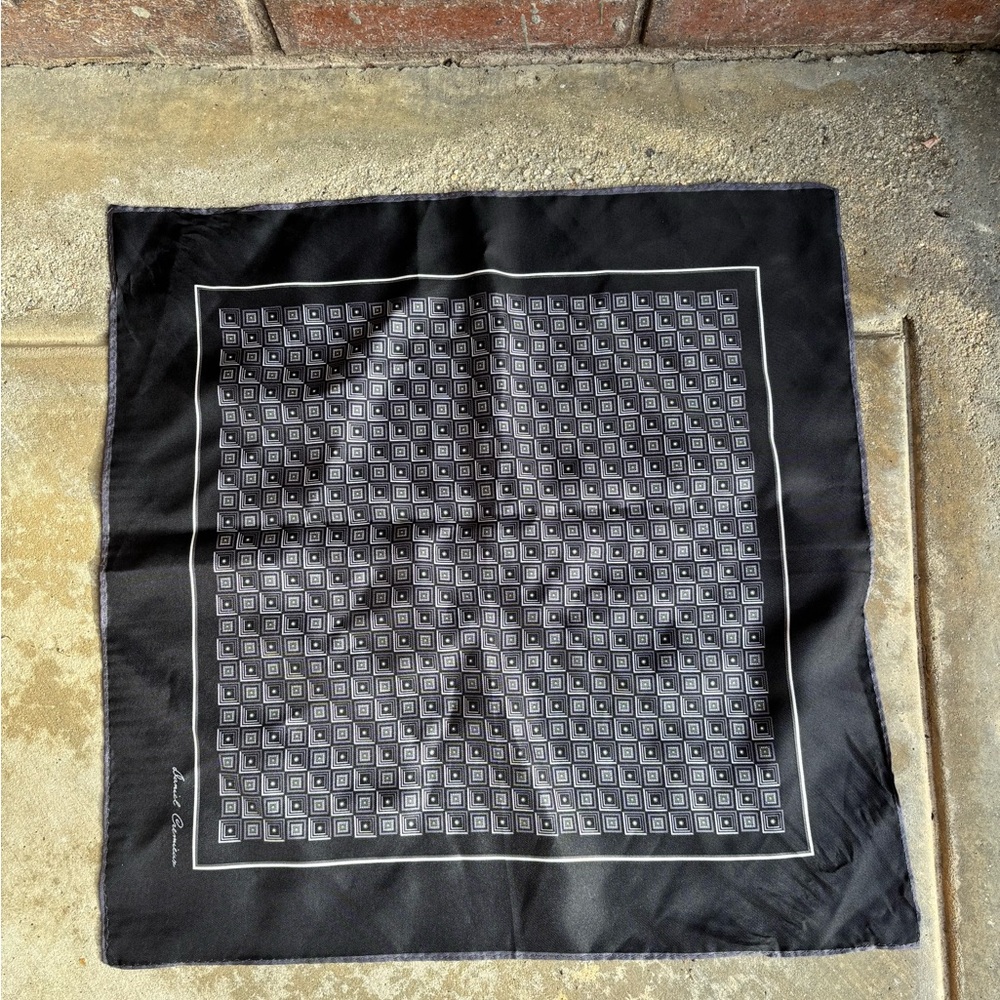 Black Patterned Men's Silk  Handkerchief Pocketsquare